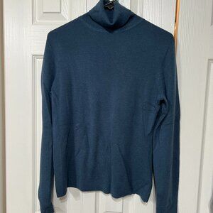 Old Navy Wm XL Wool Blend Blue Turtle Neck Sweater Casual Comfort Cabincore